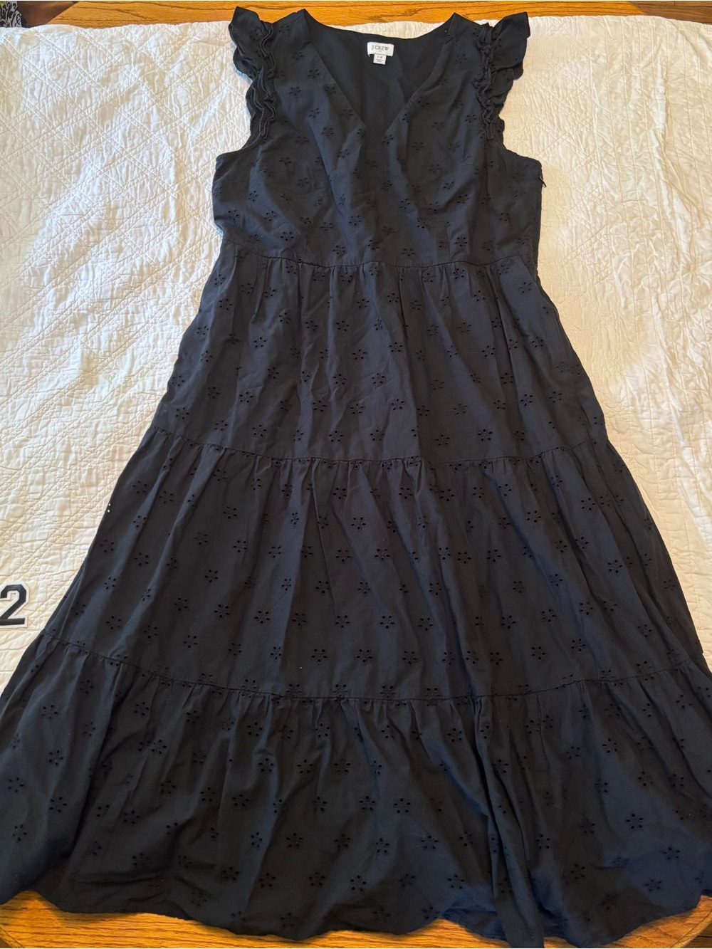J. Crew Factory Black Eyelet Maxi Dress